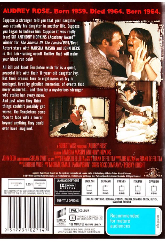 Audrey Rose * DVD movie collectible [Barcode 9317731027147] - Main Image 2