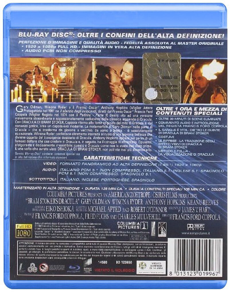 Dracula Bram Stoker’s Blu-ray movie collectible [Barcode 8013123019967] - Main Image 2