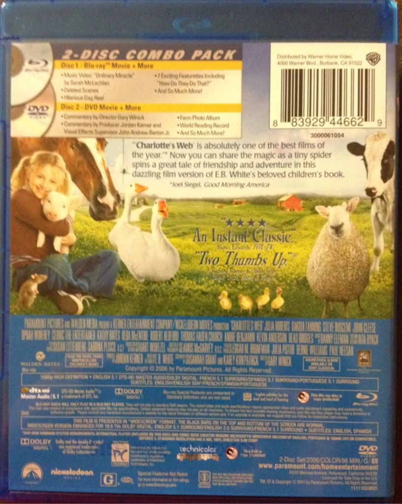 Charlotte’s Web Fandango at Home movie collectible [Barcode 883929446629] - Main Image 2