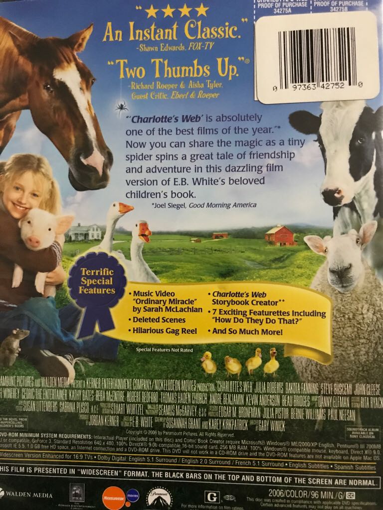 Charlotte’s Web DVD movie collectible - Main Image 2