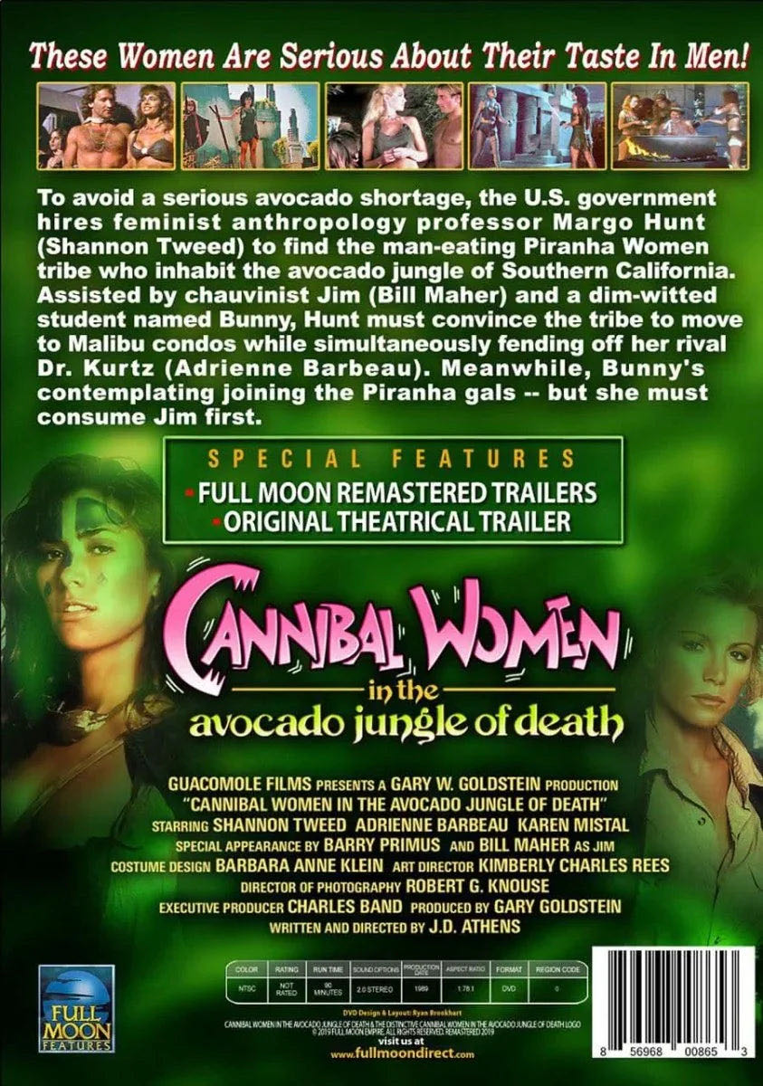Cannibal Women in the Avocado Jungle of Death (1989, Full Moon Features) DVD movie collectible [Barcode 013023326767] - Main Image 2