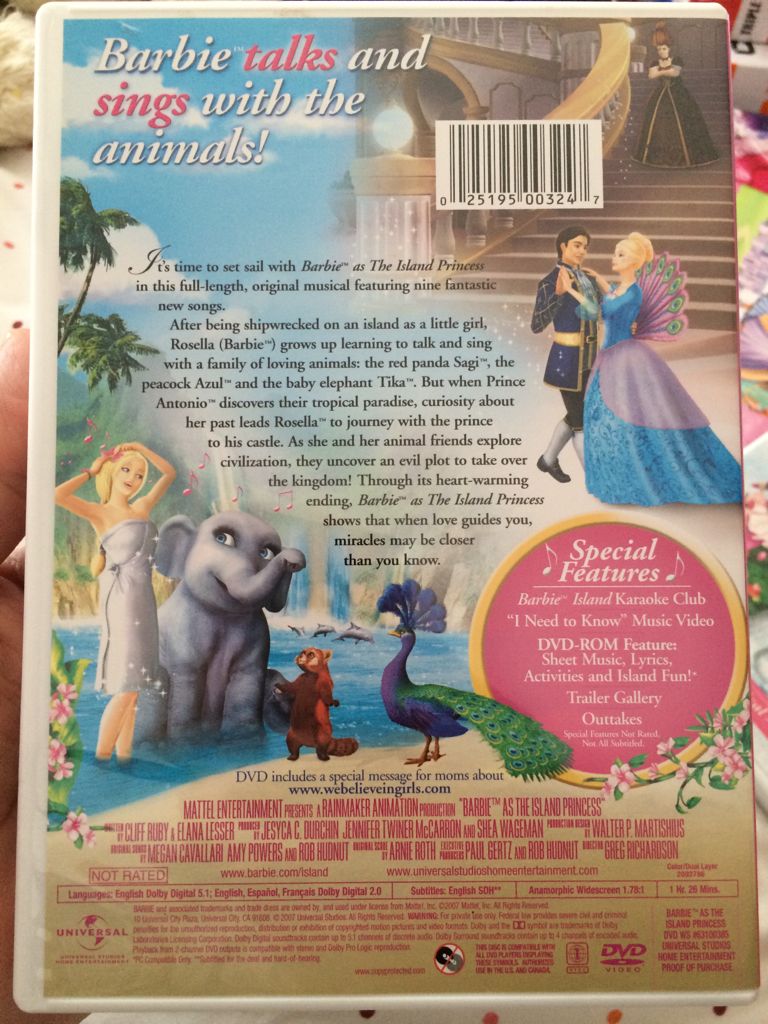 Barbie As The Island Princess DVD movie collectible [Barcode 025195003247] - Main Image 2