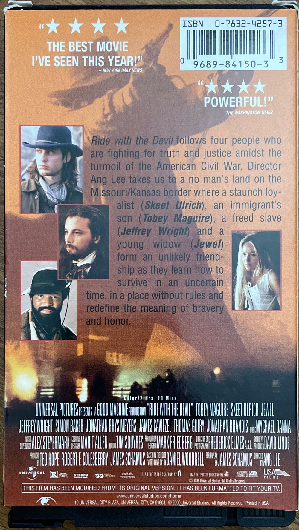 Ride With The Devil VHS movie collectible [Barcode 096898415033] - Main Image 2