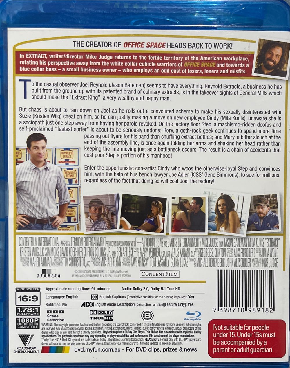 Extract Blu-ray movie collectible [Barcode 9398710989182] - Main Image 2