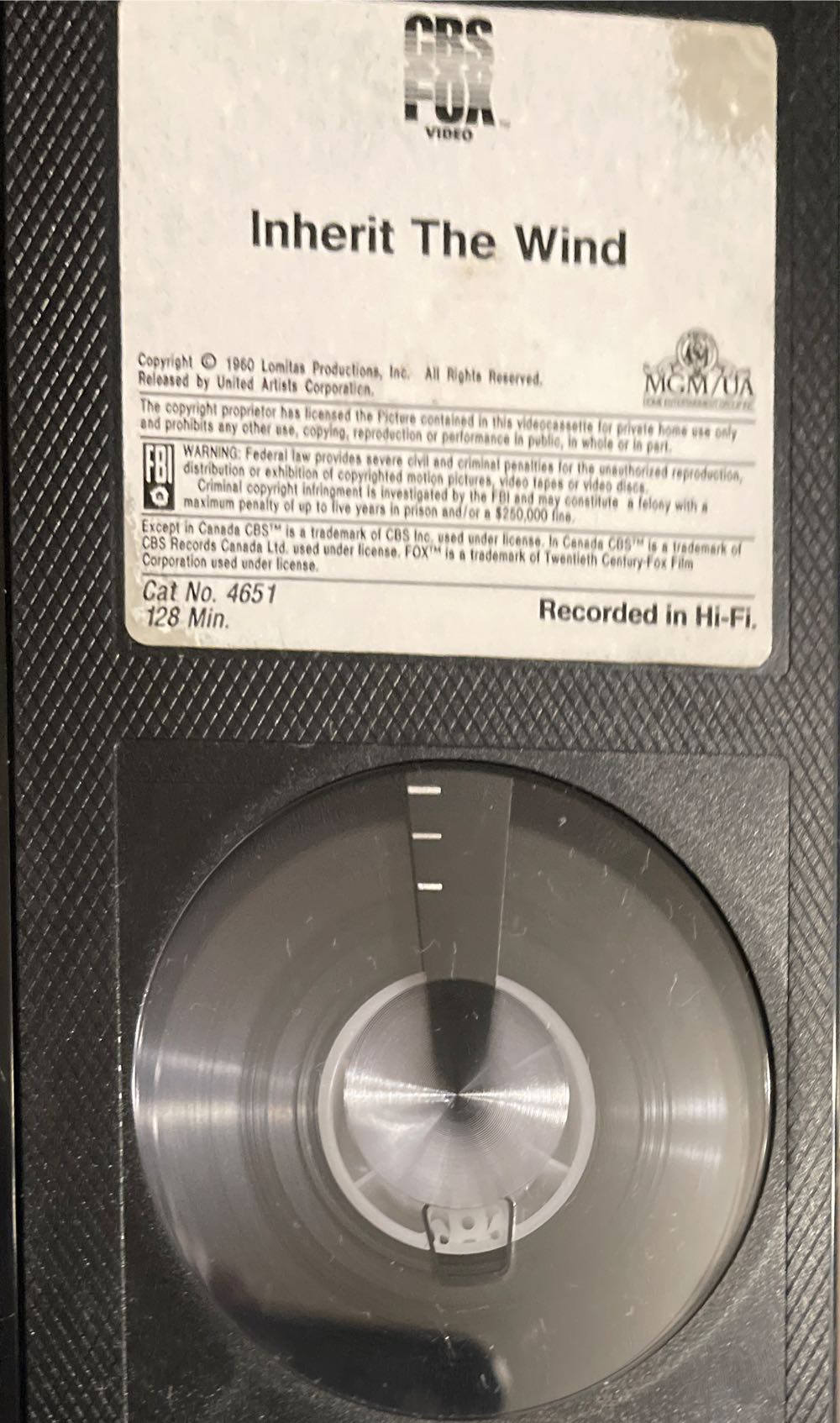 Inherit The Wind (1960) Betamax movie collectible [Barcode 027616164933] - Main Image 3