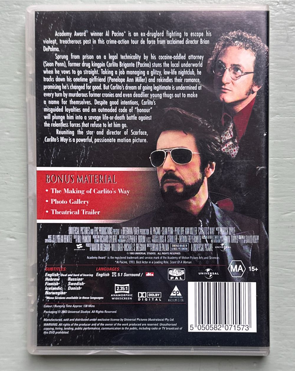 Carlitos Way - 1993 Digital Copy movie collectible [Barcode 5050582071573] - Main Image 2