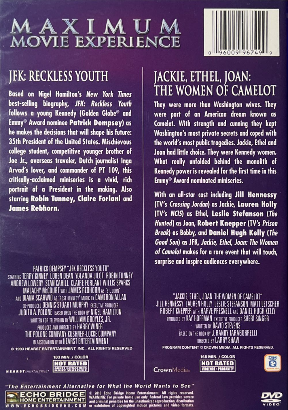 JFK Reckless Youth DVD movie collectible [Barcode 096009967499] - Main Image 2