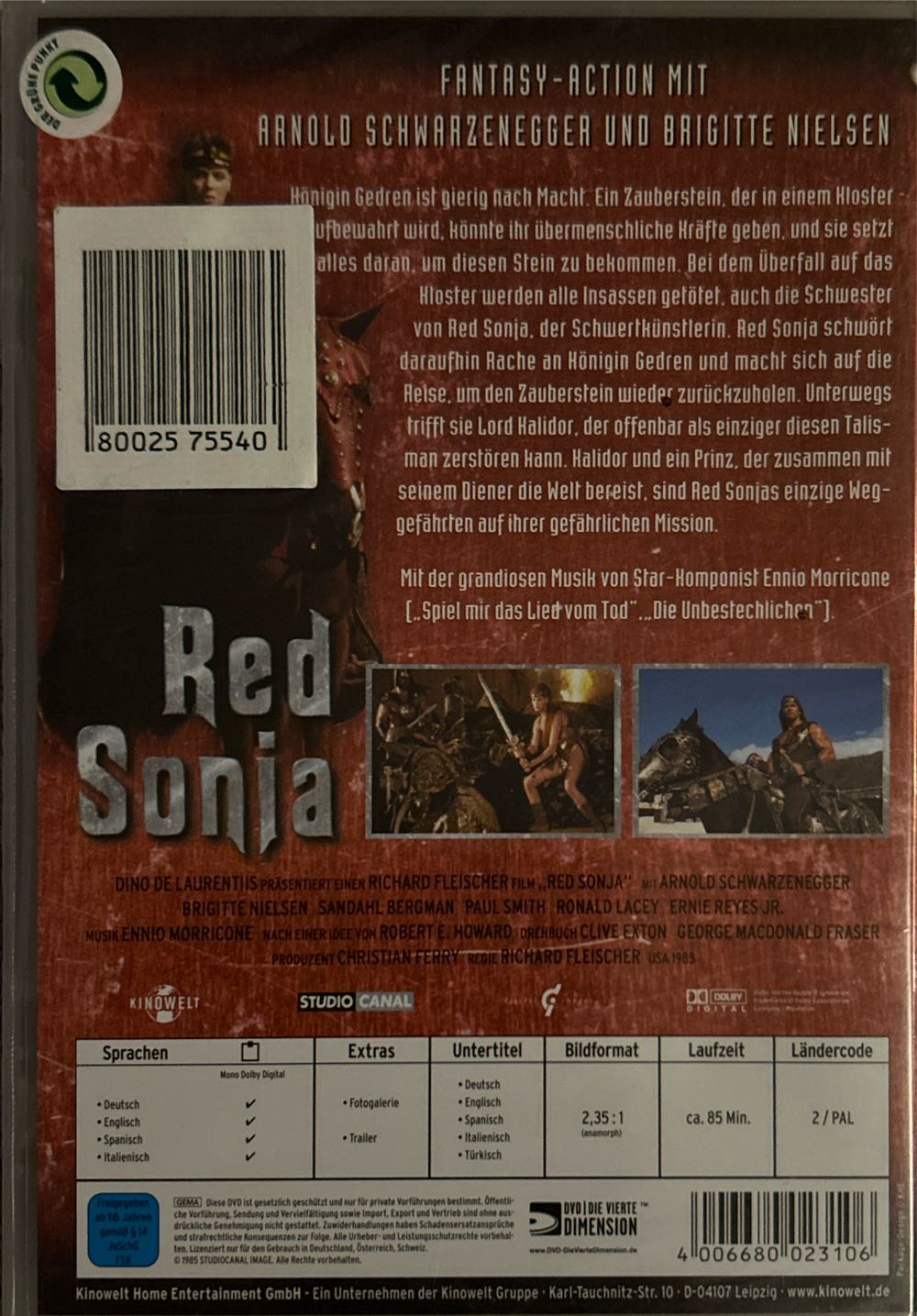 Red Sonja DVD movie collectible [Barcode 4006680023106] - Main Image 2