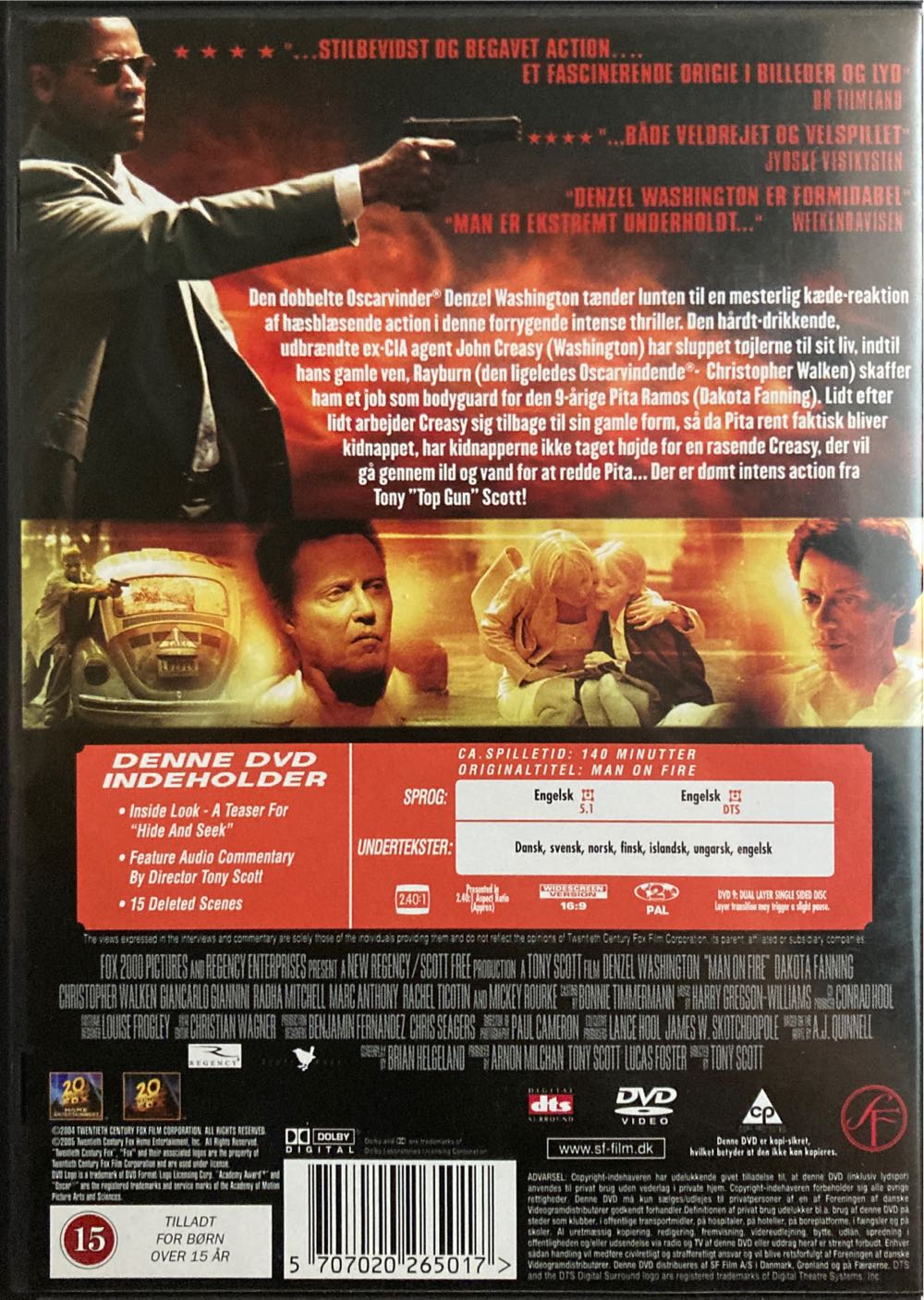 Man on Fire DVD movie collectible [Barcode 5707020265017] - Main Image 2