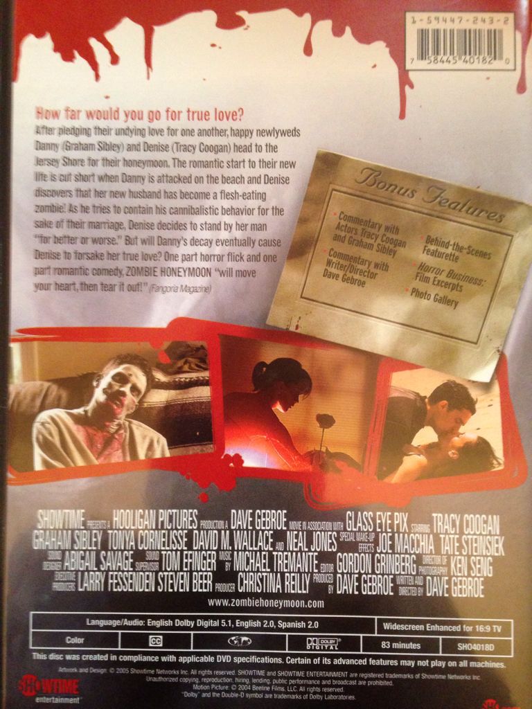 Zombie Honeymoon *  DVD movie collectible [Barcode 758445401820] - Main Image 2