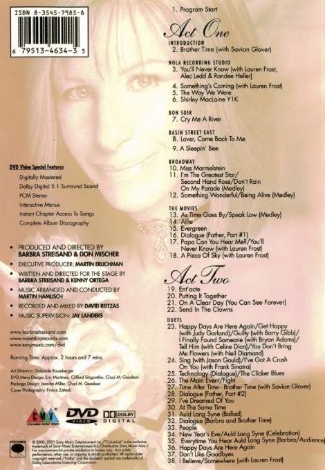 Barbra Streisand: Timeless DVD movie collectible [Barcode 074645402093] - Main Image 2