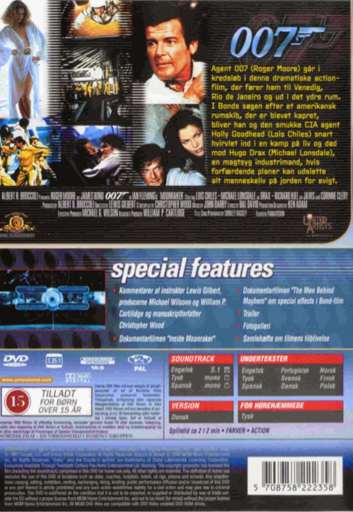 007 - 1979 Moonraker DVD movie collectible [Barcode 027616074041] - Main Image 2