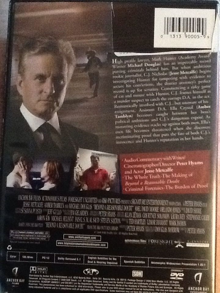 Beyond A Reasonable Doubt DVD-R movie collectible [Barcode 013139000599] - Main Image 2