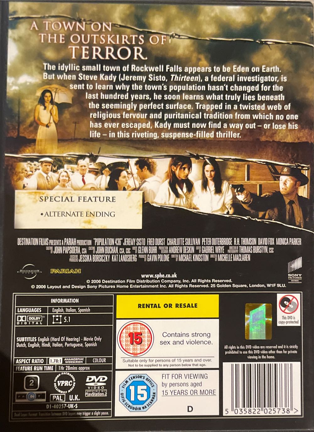 Population 436 DVD movie collectible [Barcode 5035822025738] - Main Image 2
