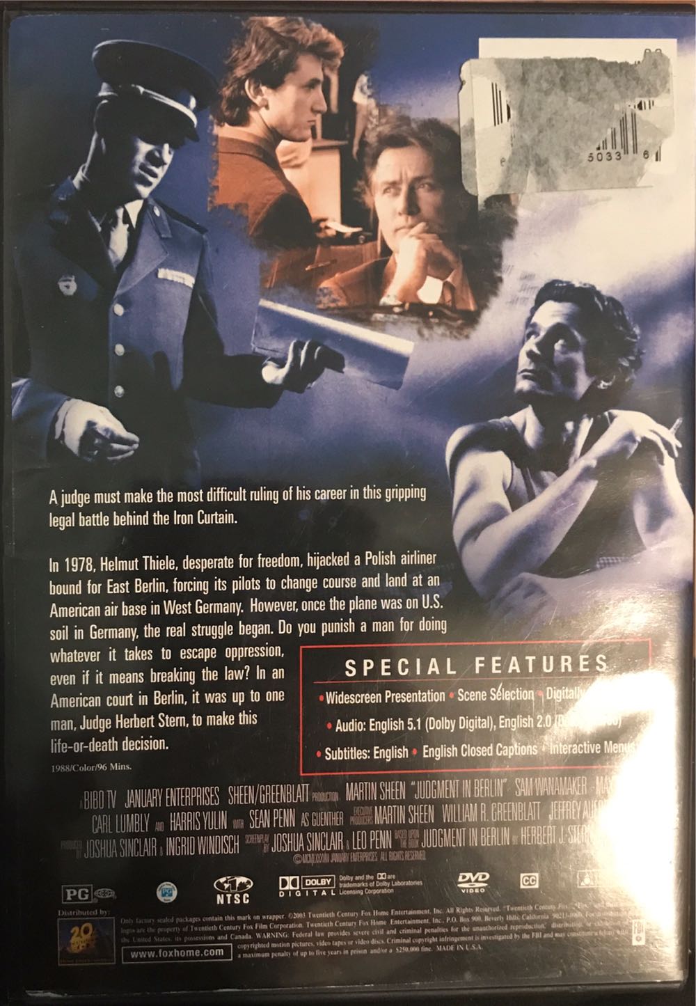 Judgment in Berlin DVD movie collectible [Barcode 024543111320] - Main Image 2