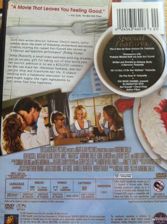 Waitress/BIN 17 DVD movie collectible [Barcode 024543460183] - Main Image 2