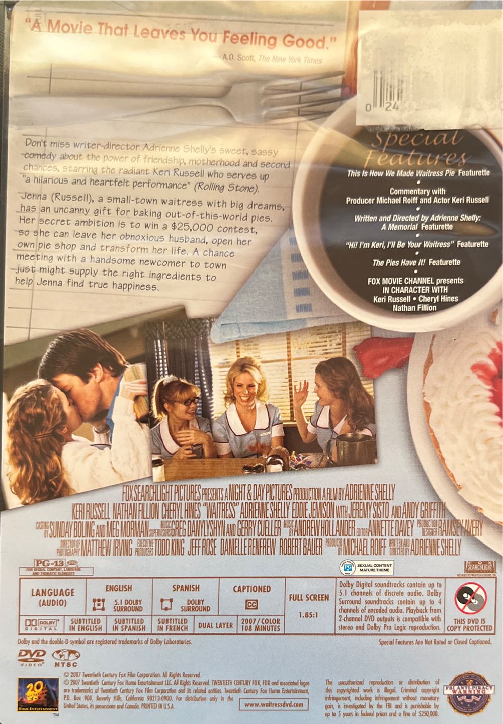 Waitress DVD movie collectible [Barcode 024543460282] - Main Image 3