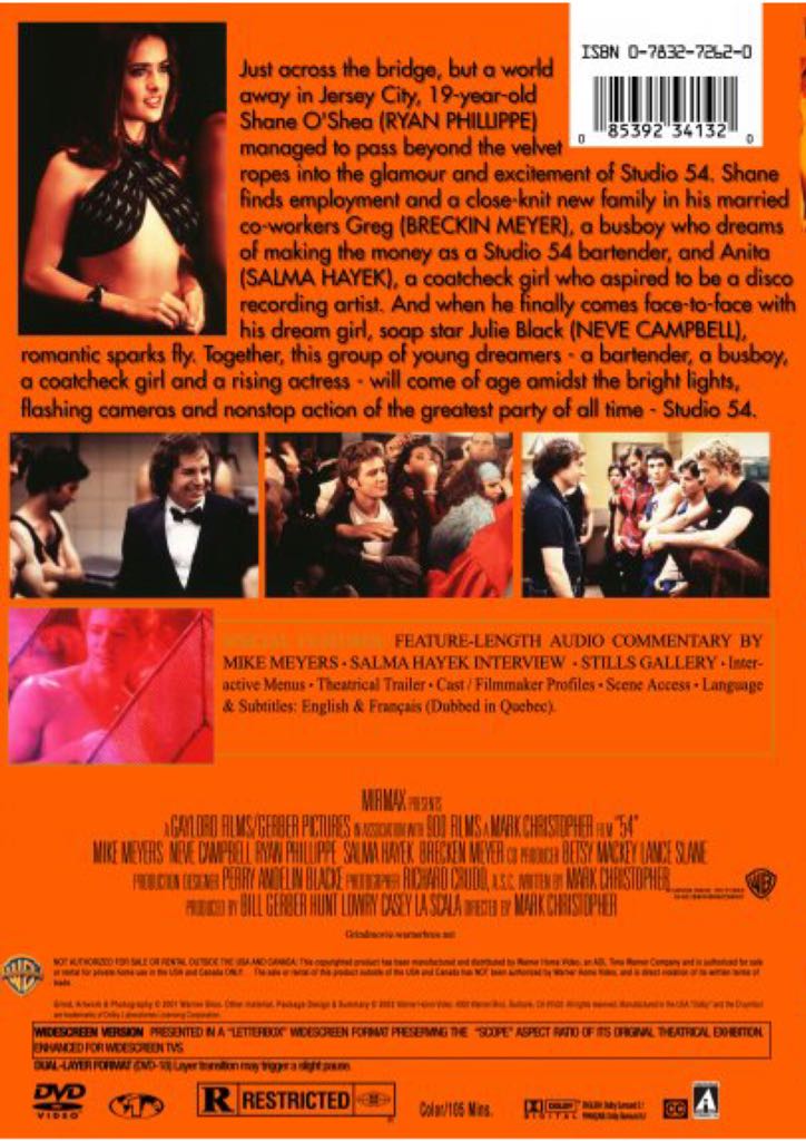 54 DVD-R movie collectible [Barcode 031398137160] - Main Image 2