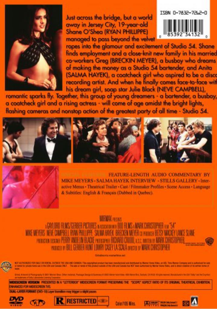 54 DVD movie collectible [Barcode 717951001832] - Main Image 2
