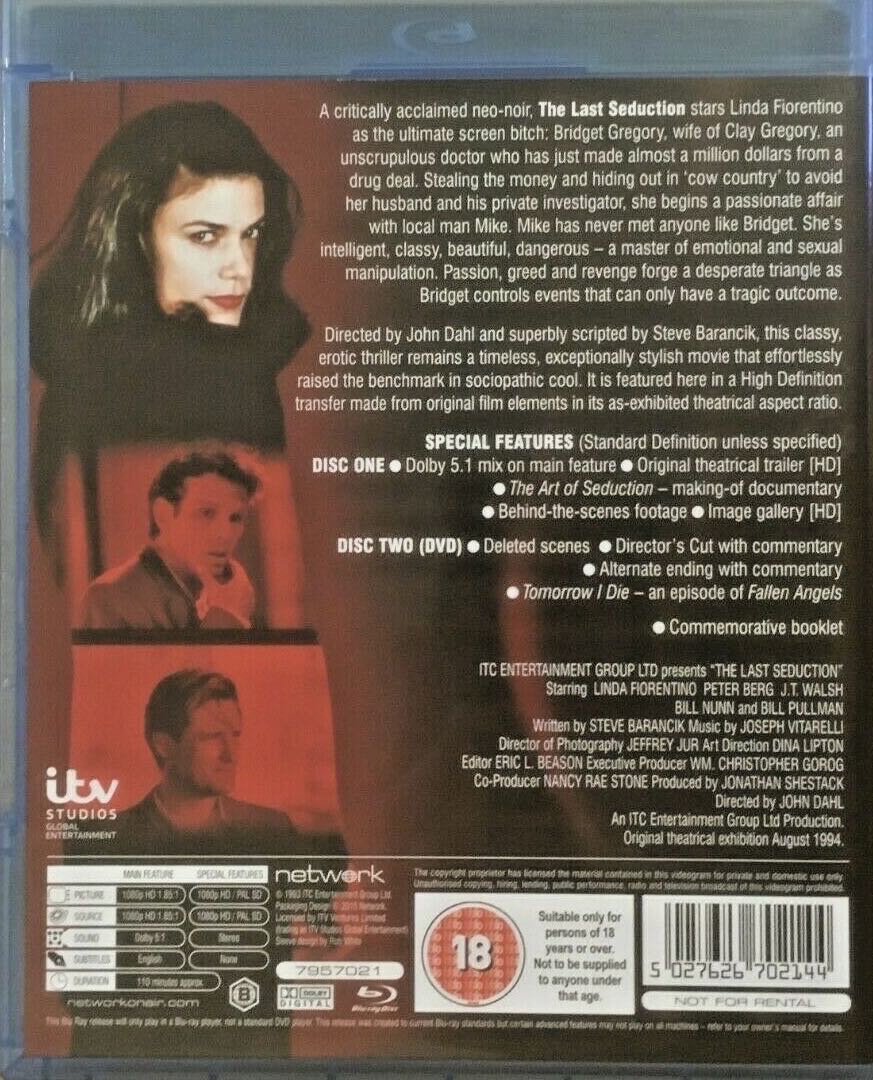 The Last Seduction Blu-ray movie collectible [Barcode 5027626702144] - Main Image 2