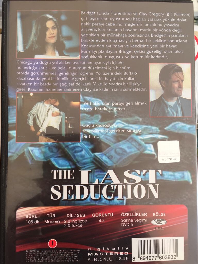 The Last Seduction DVD movie collectible [Barcode 9326314027993] - Main Image 2