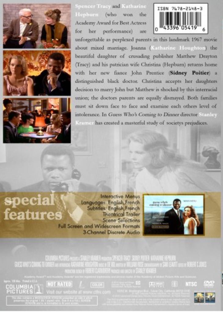 Guess Whos Coming to Dinner DVD movie collectible [Barcode 043396054196] - Main Image 2