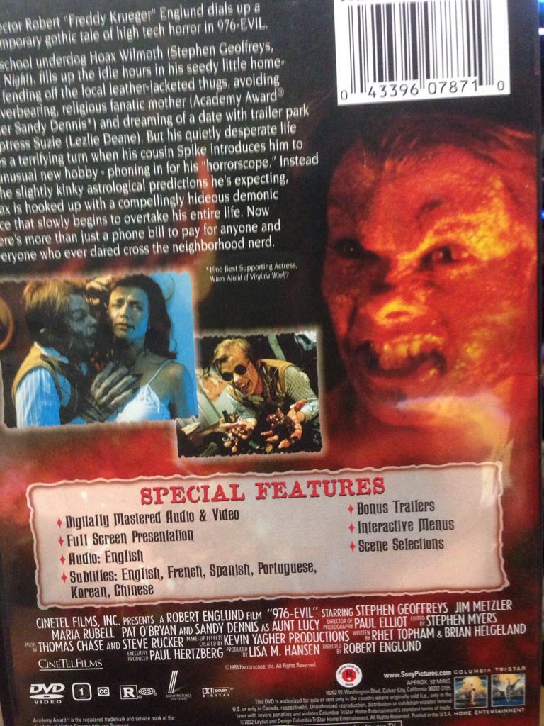 976-Evil DVD movie collectible [Barcode 043396078710] - Main Image 2