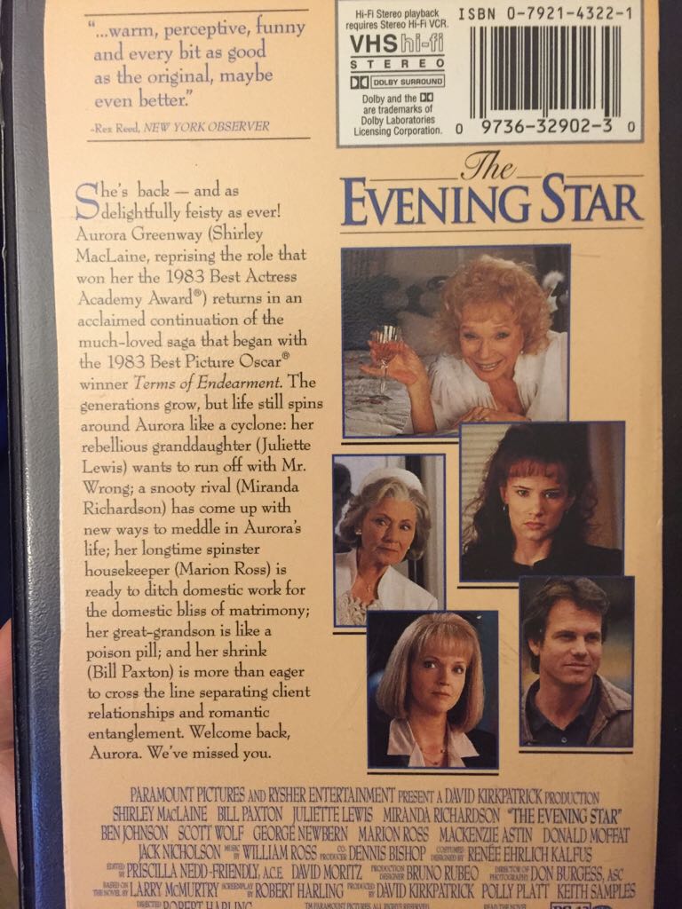 SHIRLEY MACLAINE(1996)Evening Star,The (OKRU) Movies Anywhere movie collectible [Barcode 097363290230] - Main Image 2