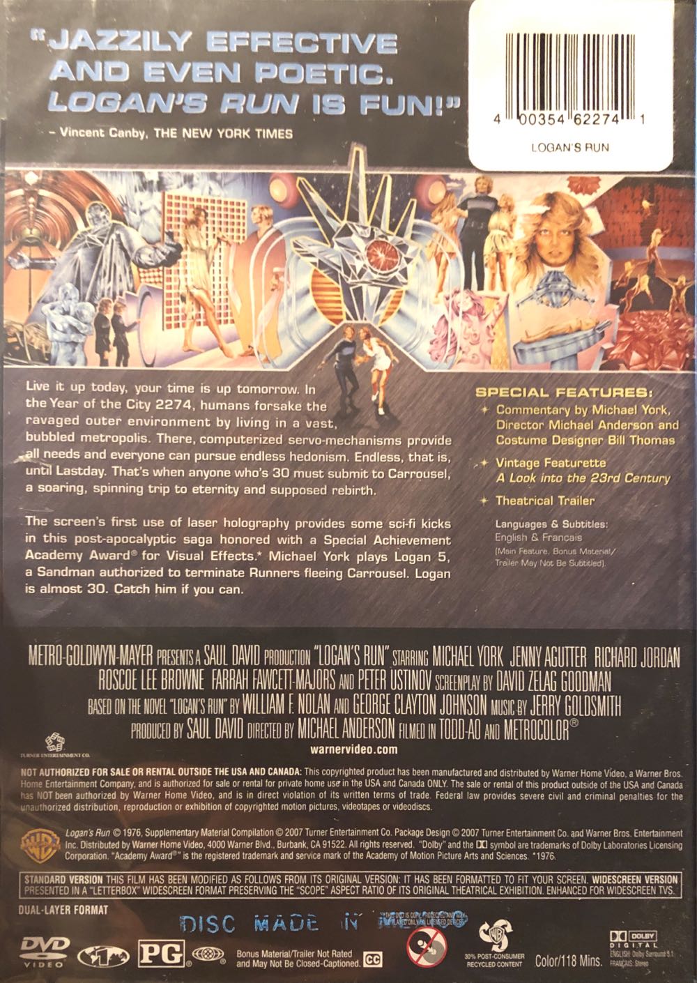 Logans Run DVD movie collectible [Barcode 7321900570299] - Main Image 4