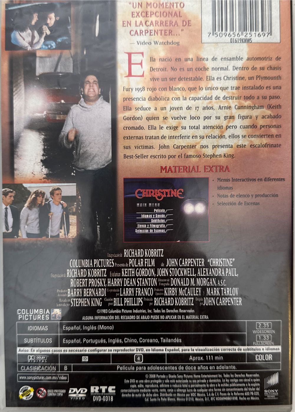 Christine DVD movie collectible [Barcode 7509656251697] - Main Image 2