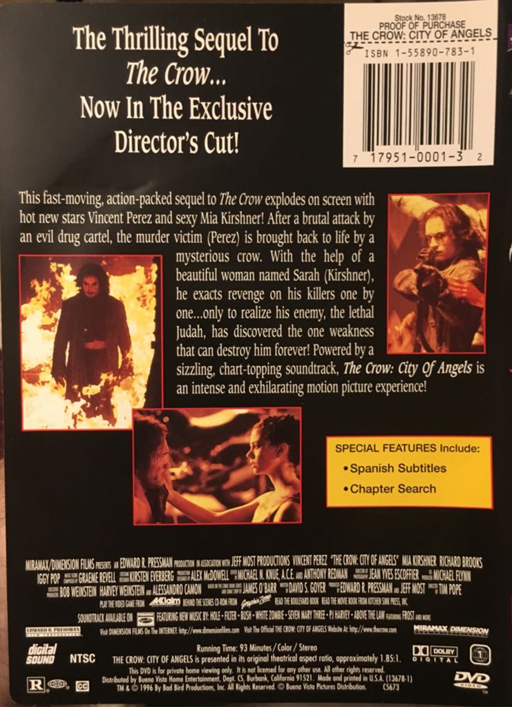 The Crow: City Of Angels DVD movie collectible - Main Image 2