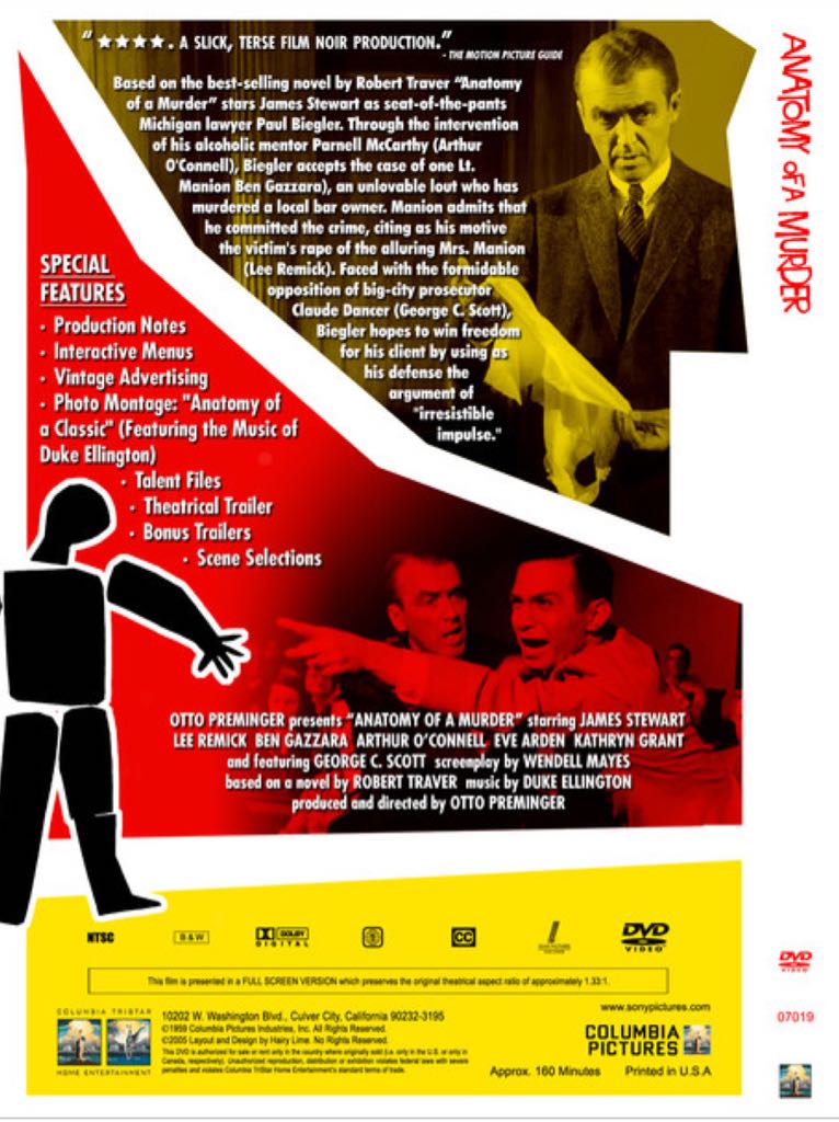 Anatomy of a Murder VHS movie collectible [Barcode 9317731078163] - Main Image 2