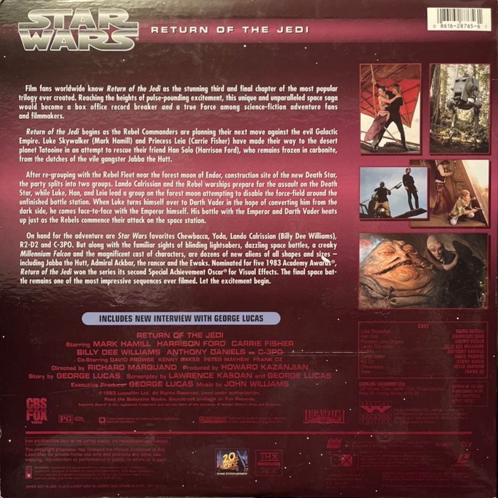 Star Wars - Return Of The Jedi Laser Disc movie collectible [Barcode 086162876561] - Main Image 2