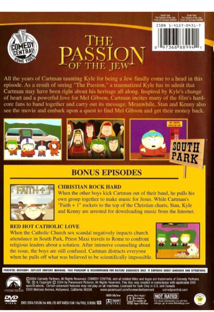 South Park: The Passion of the Jew DVD-R movie collectible [Barcode 8714865505809] - Main Image 2