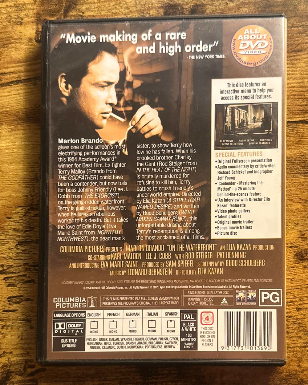 On The Waterfront DVD movie collectible [Barcode 9317731013690] - Main Image 2