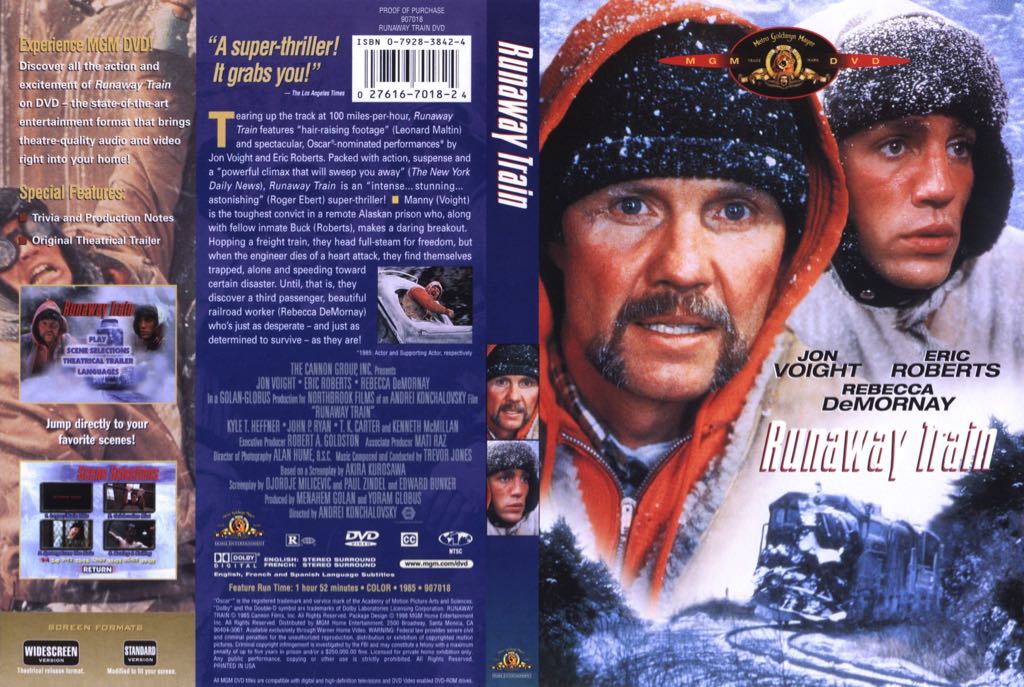 Runaway Train DVD movie collectible [Barcode 027616701824] - Main Image 2
