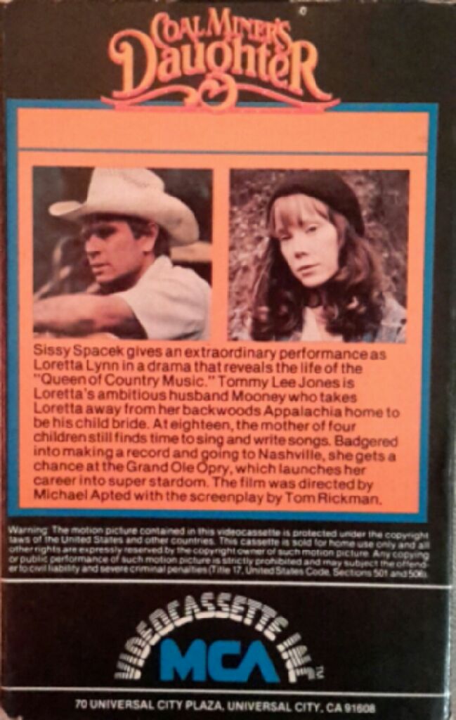 Coal Miner’s Daughter VHS movie collectible [Barcode 096896601537] - Main Image 2