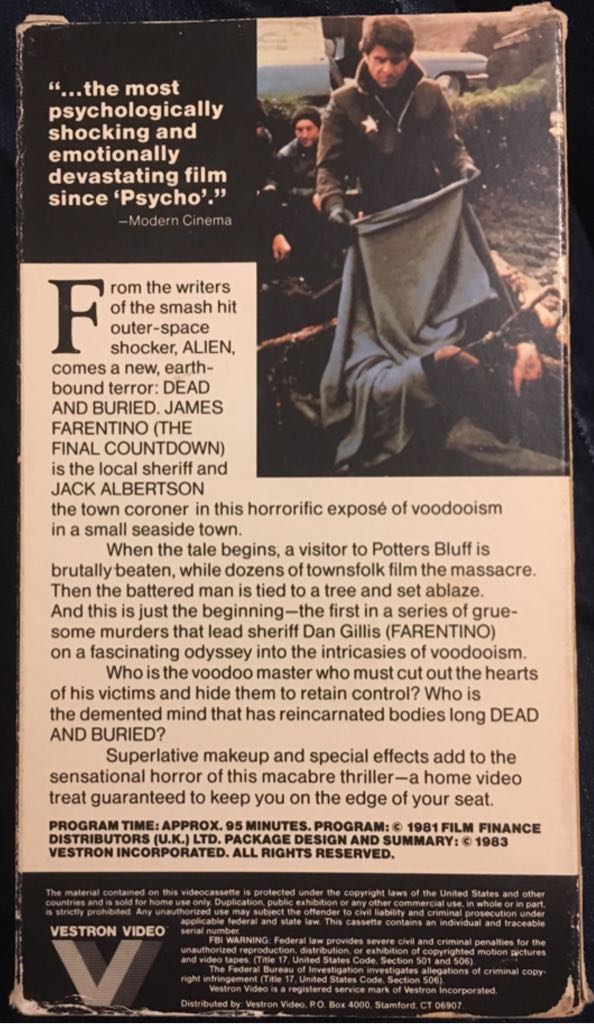Dead & Buried VHS movie collectible - Main Image 2