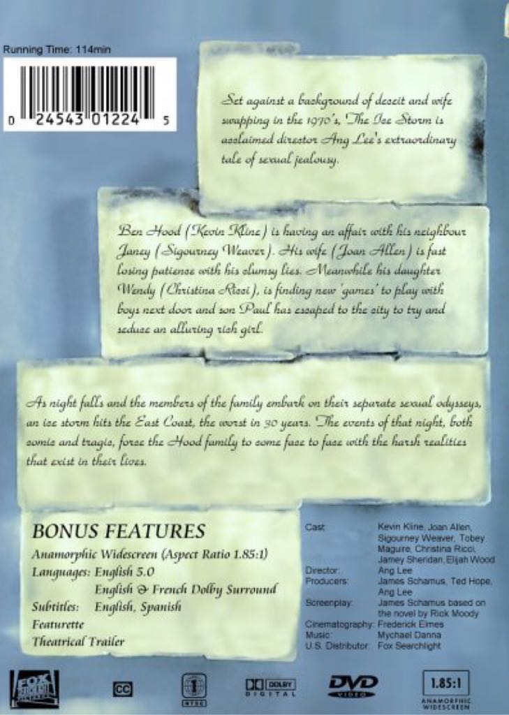 The Ice Storm Digital Copy movie collectible [Barcode 3112272437778] - Main Image 2