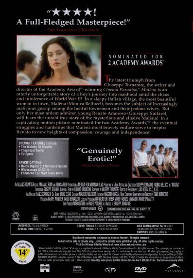 Malèna DVD movie collectible [Barcode 786936145090] - Main Image 3