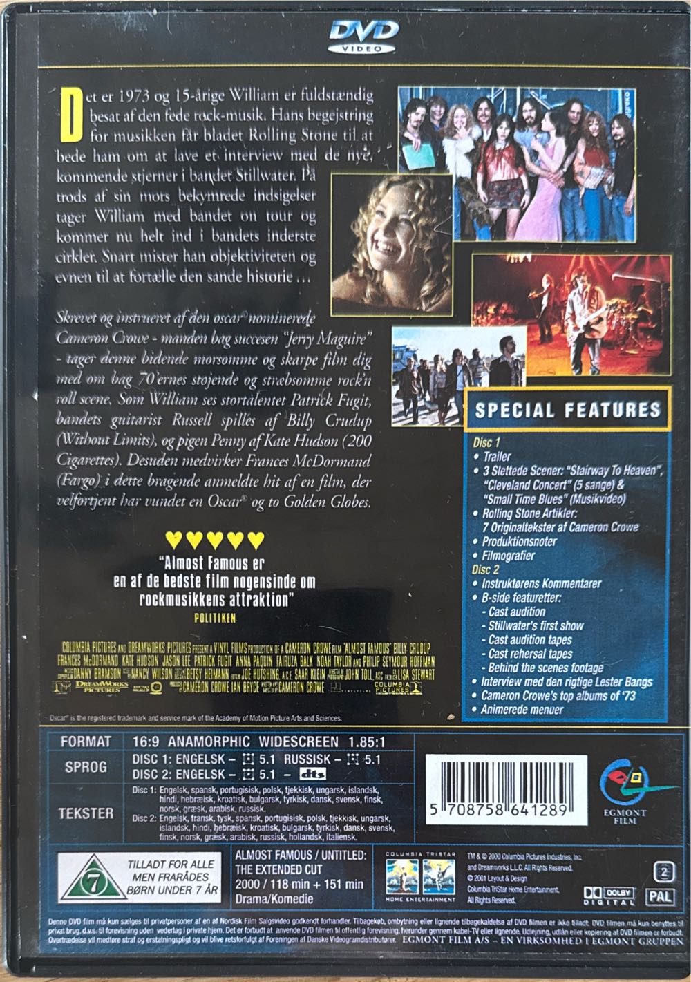 Almost Famous DVD movie collectible [Barcode 5708758641289] - Main Image 2