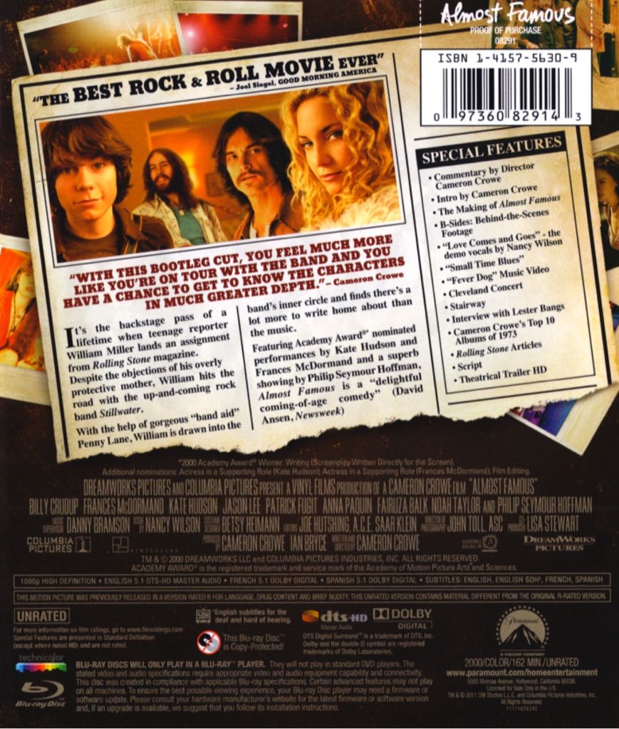 Almost Famous Blu-ray movie collectible - Main Image 2