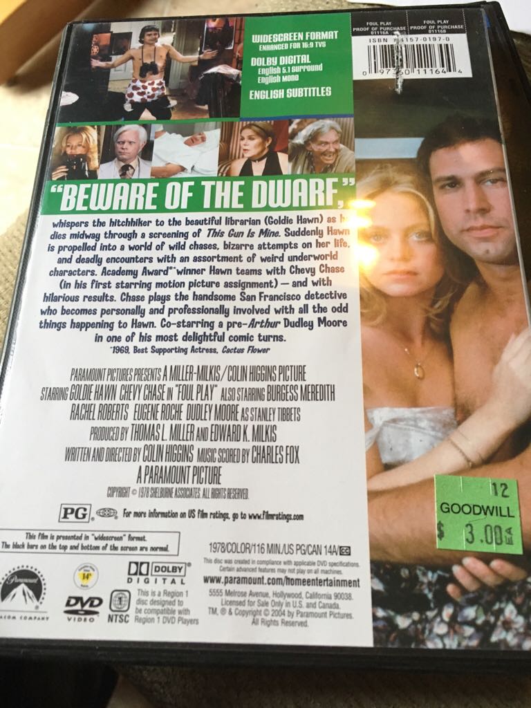 Foul Play DVD movie collectible [Barcode 097360111644] - Main Image 2