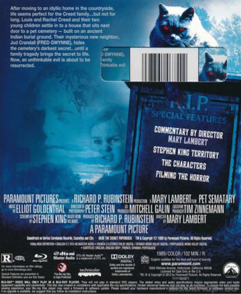 Pet Sematary Blu-ray movie collectible [Barcode 883929301102] - Main Image 2