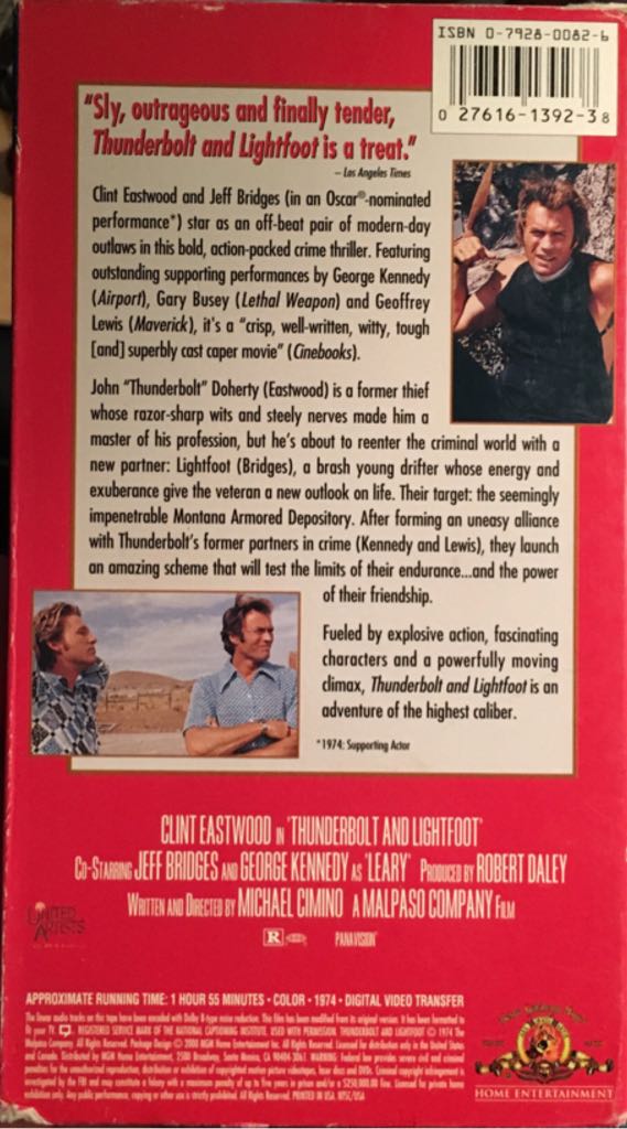 Thunderbolt And Lightfoot DVD movie collectible [Barcode 027616139238] - Main Image 2