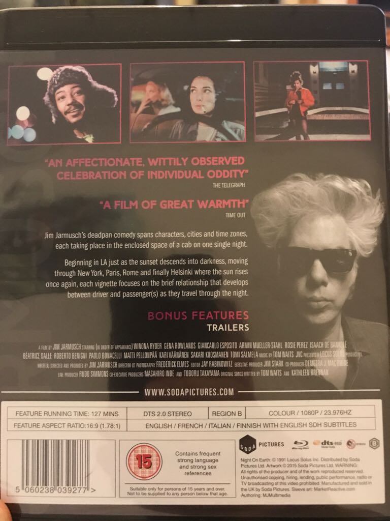 Night On Earth DVD movie collectible [Barcode 5028836030263] - Main Image 2