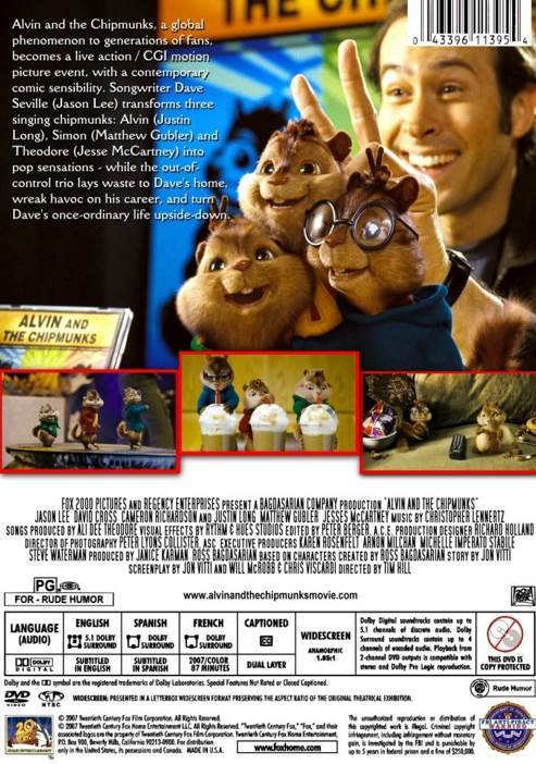 Alvin And The Chipmunks DVD movie collectible [Barcode 024543503026] - Main Image 2