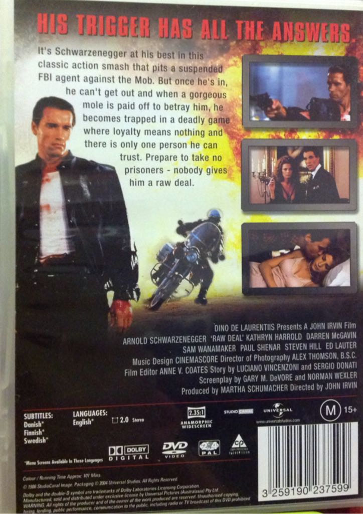 Raw Deal DVD movie collectible [Barcode 3259190237599] - Main Image 2
