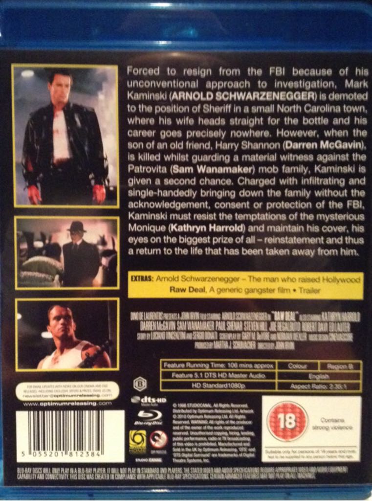 Raw Deal Blu-ray movie collectible [Barcode 5050582770100] - Main Image 2