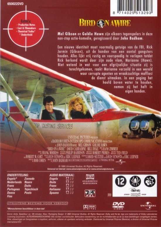 Bird On A Wire DVD movie collectible [Barcode 8714025513293] - Main Image 2